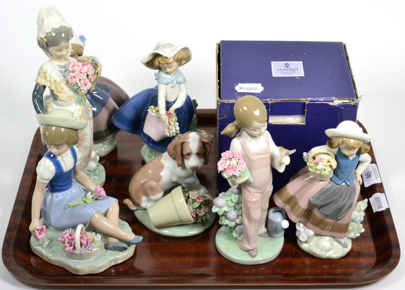 Lladro figure Valencian Lady, no. 1304; together with six other Lladro figures (7)