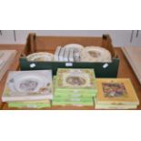 Royal Doulton Bunnykins plates; Royal Albert Beatrix Potter plates and Royal Doulton Brambly
