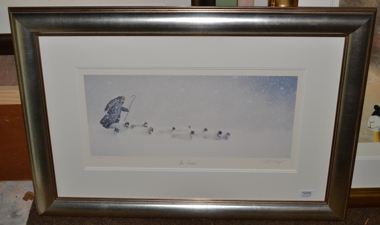 Mackenzie Thorpe (b.1956) ''In Snow'', signed, inscribed and numbered 14/200, a colour