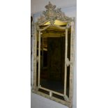 Ornately carved French rectangular mirror