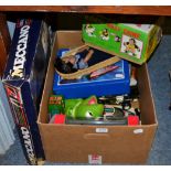 Various toys including CK musical chimp (boxed), Meccano set 7, various matchbox and others