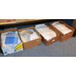 Assorted white linen, embroidered table and bed linen, other textiles etc (four boxes)