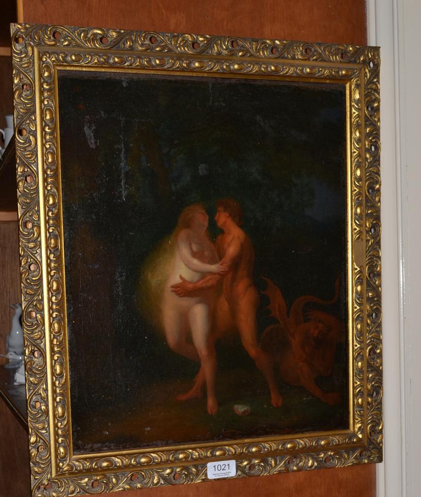 Continental School (19/20th Century), Adam and Eve, oil on canvas, 44cm by 36cm