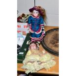 A German bisque socket head toddler doll, impressed '201' with sleeping blue eyes, open mouth with