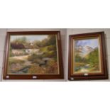 Terence Evans (Contemporary) River Scene, signed, acrylic; together with another (2)