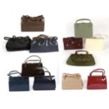 Twelve assorted handbags including Bagcraft, Chamelle, English Lady etc (two boxes)