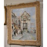 Pierre Sebastian (20th century) French, Northern French street scene, signed, oil on canvas