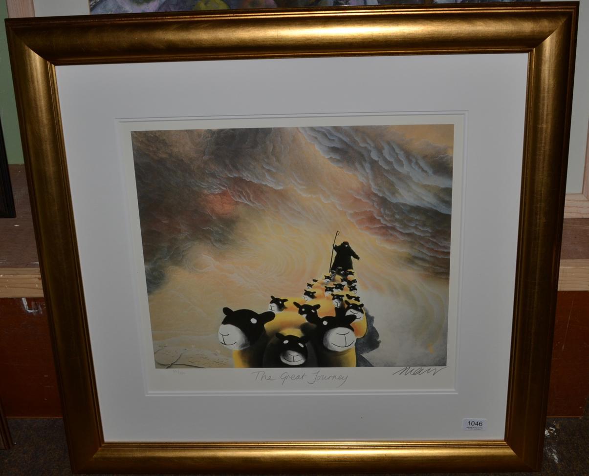 Mackenzie Thorpe (b.1956) ''The Great Journey'', signed, inscribed and numbered 53/850, a colour