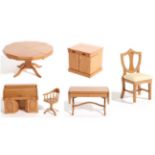 A Group of Good Quality Late 20th Century Dolls House Furniture by Cabinet Maker D A Fleming,