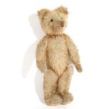 Circa 1930s Eduard Cramer Jointed Teddy Bear, in light brown mohair with stitched felt paw pads,