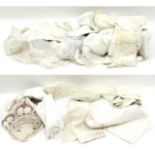 Assorted 19th Century and Later Cotton and Linens, including mainly table linen with crochet edging,