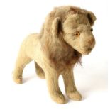 Circa 1920/30s Mohair Standing Lion Soft Toy, with brown horizontal stitched nose, glass eyes,