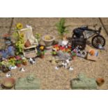Assorted Dolls House Miniature Accessories, including a Clive Brooker stoneware seated lion, and