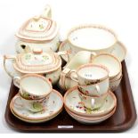 An early 19th century composite shell pattern tea service by Ridgway & Newhall