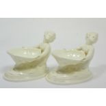 A pair of Royal Worcester merman form salts