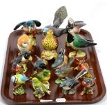 Beswick Birds including: Owl, model No. 2026, Songthrush, model No. 2308, Cuckoo, model No. 2315,