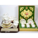 A group of Royal Crown Derby ''Derby Posies'' tea wares and a boxed set of Royal Crown Derby ''