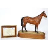 Royal Worcester model of 'Arkle' modelled by Doris Lindner, no 479 of 500 together with wooden