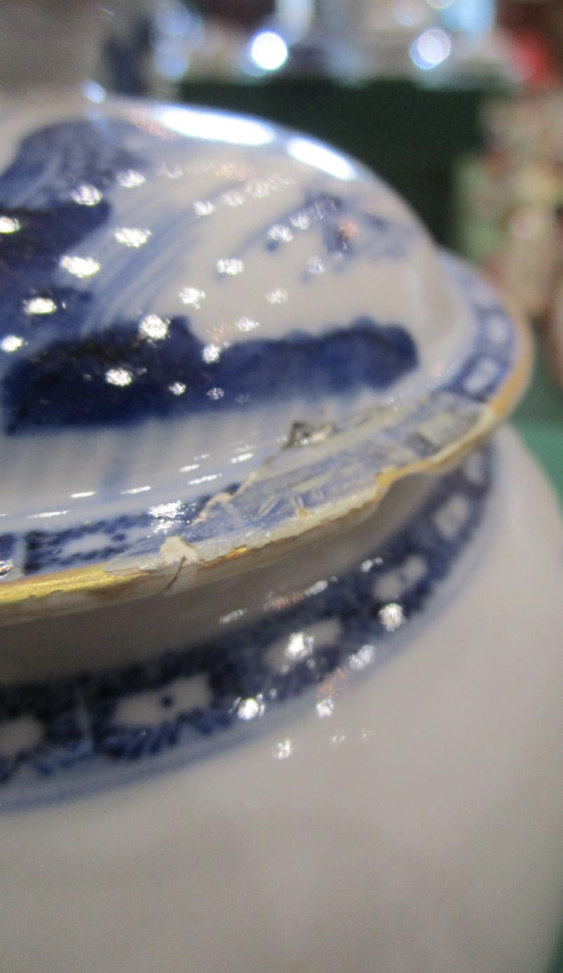 A Chinese Porcelain Pricket Candlestick, 18th century, with circular drip pan, on flared foot, - Bild 4 aus 13