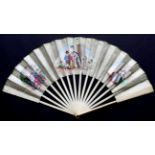 Romance de Héloize et Abeilard: A Late 18th Century French Printed Fan, the bone monture plain.