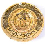 A Slipware Charger, in 17th century style, trailed in coloured slips with a portrait of King William