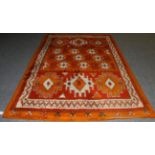 Berber Carpet Morocco, circa 1960 The compartmentalised field of hooked and stellar devices enclosed