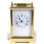 A Brass Carriage Timepiece, stamped Soldano on the Platform Escapement, circa 1890, carrying handle,