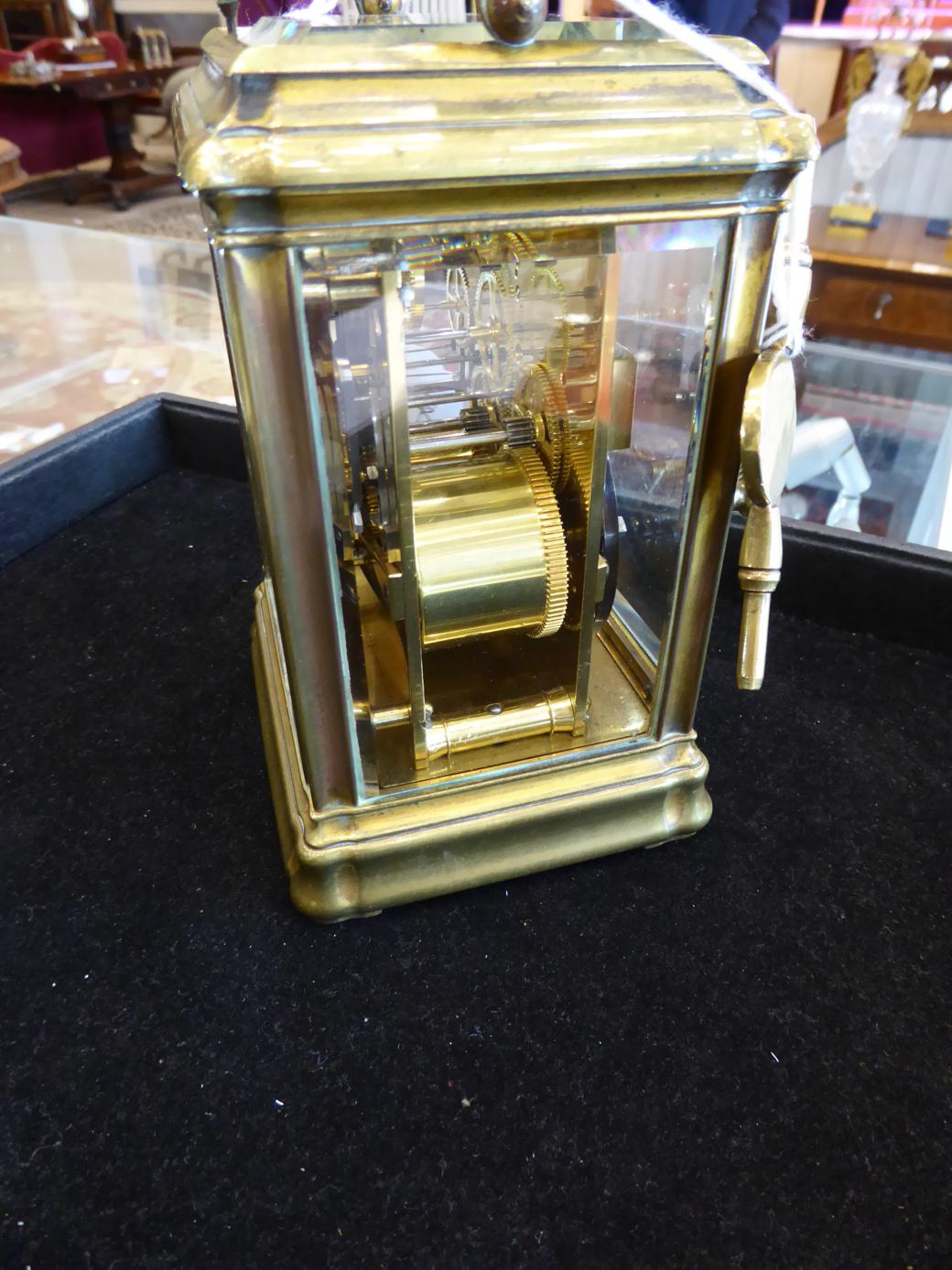 A Brass Striking and Repeating Carriage Clock, stamped Soldano on the Platform Escapement, circa - Image 3 of 7