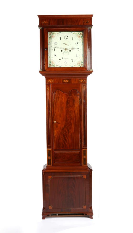 A Mahogany Eight Day Longcase Clock, signed Jn Smith, Congleton, circa 1820, flat top pediment, case