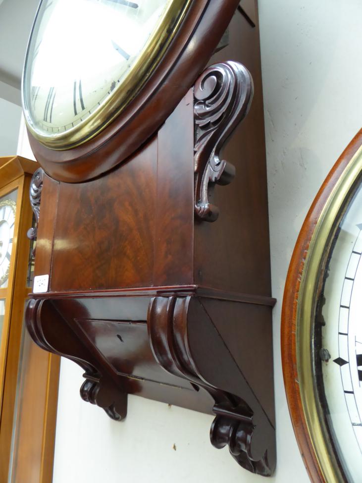 A Good Mahogany Drop Dial Striking Wall Clock, signed Robt Roskell, Liverpool, Number 1221, circa - Image 5 of 18