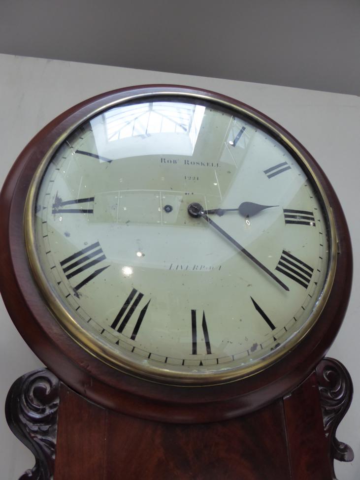 A Good Mahogany Drop Dial Striking Wall Clock, signed Robt Roskell, Liverpool, Number 1221, circa - Image 2 of 18