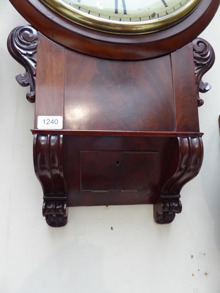 A Good Mahogany Drop Dial Striking Wall Clock, signed Robt Roskell, Liverpool, Number 1221, circa - Image 3 of 18