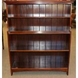 A Set of Mahogany Free-Standing Bookshelves, early 20th century, with five shelves with chamfered