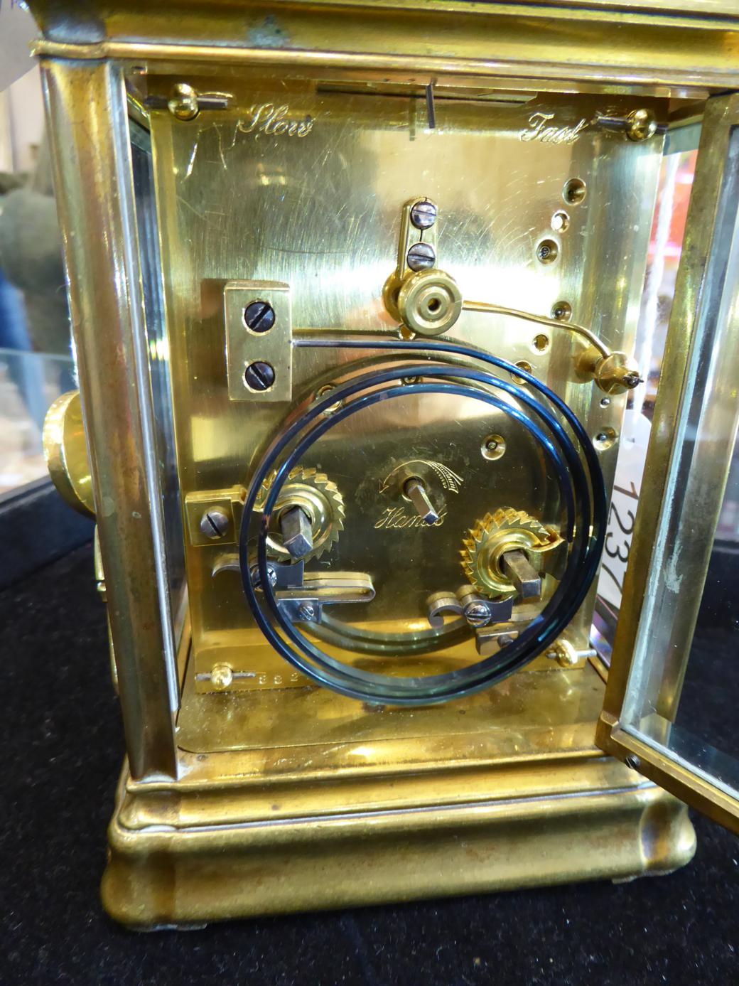 A Brass Striking and Repeating Carriage Clock, stamped Soldano on the Platform Escapement, circa - Image 7 of 7