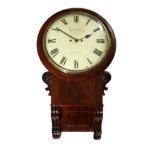 A Good Mahogany Drop Dial Striking Wall Clock, signed Robt Roskell, Liverpool, Number 1221, circa