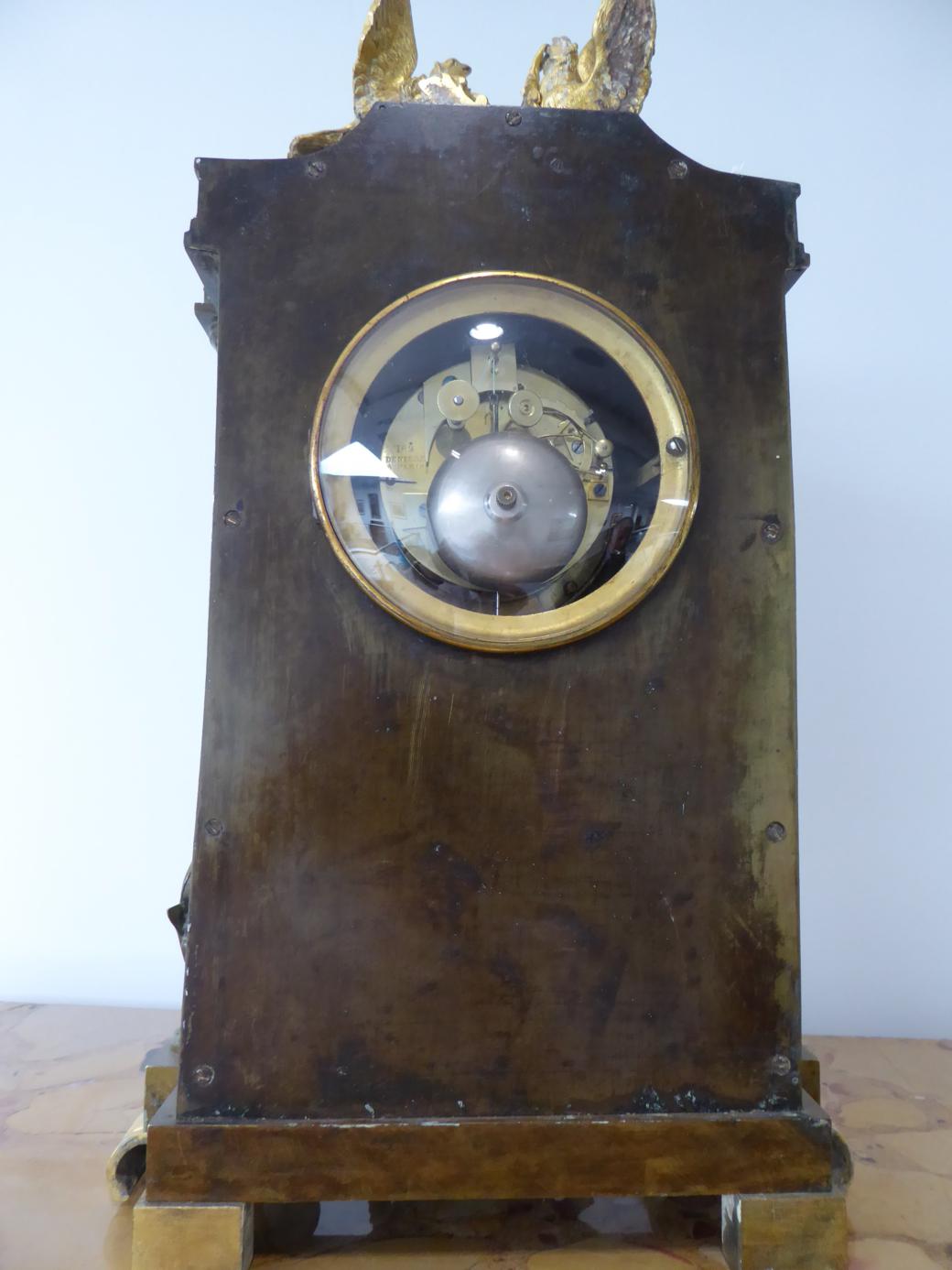 An Ormolu and Bronzed Striking Mantel Clock, signed J.F.Deniere a Paris, 2nd quarter 19th century, - Image 6 of 10