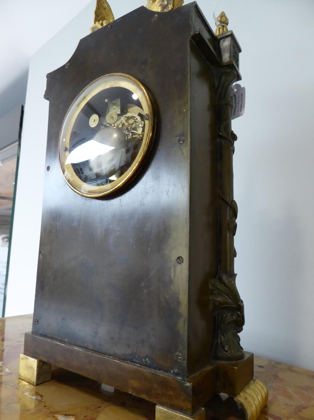 An Ormolu and Bronzed Striking Mantel Clock, signed J.F.Deniere a Paris, 2nd quarter 19th century, - Image 9 of 10