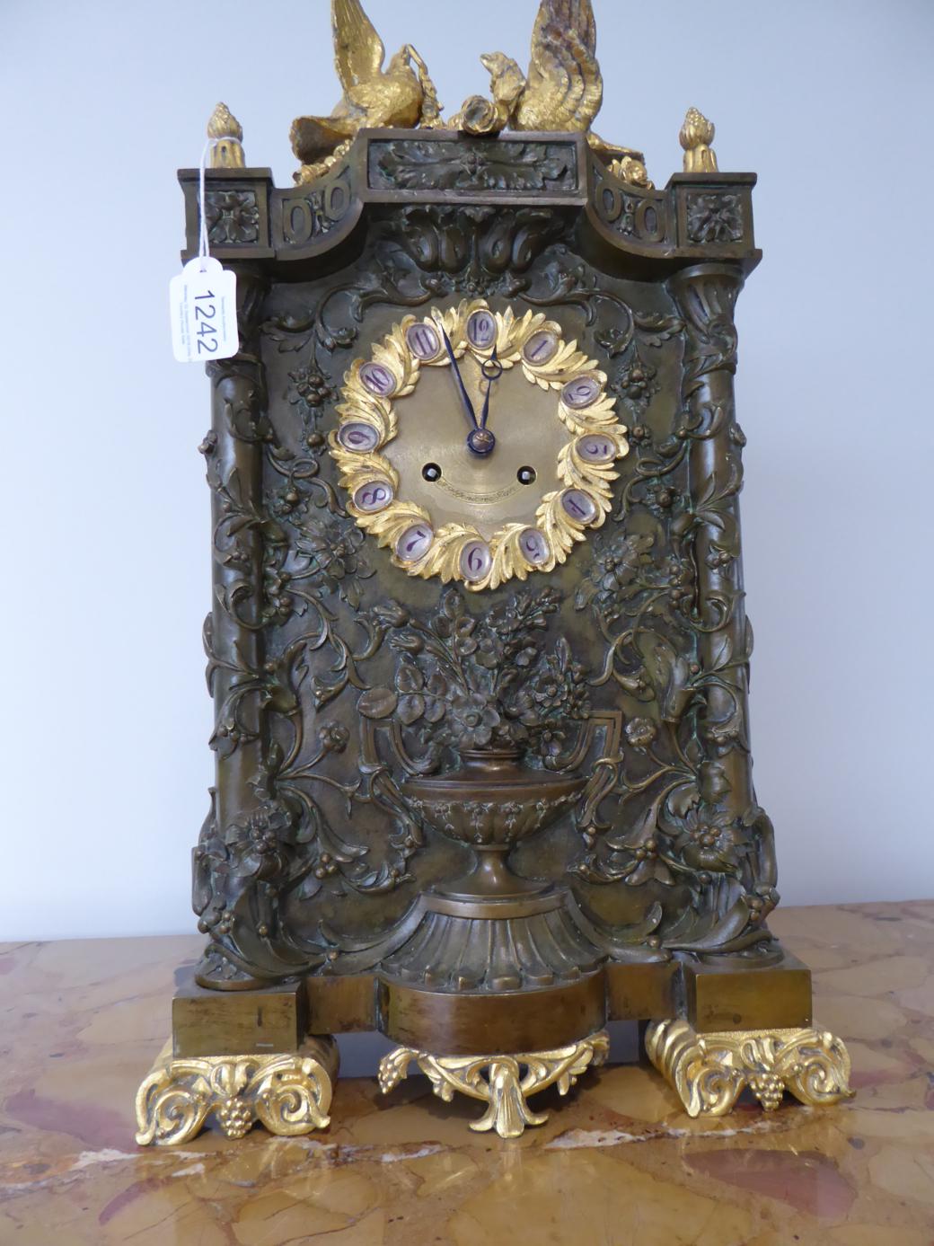 An Ormolu and Bronzed Striking Mantel Clock, signed J.F.Deniere a Paris, 2nd quarter 19th century, - Image 2 of 10