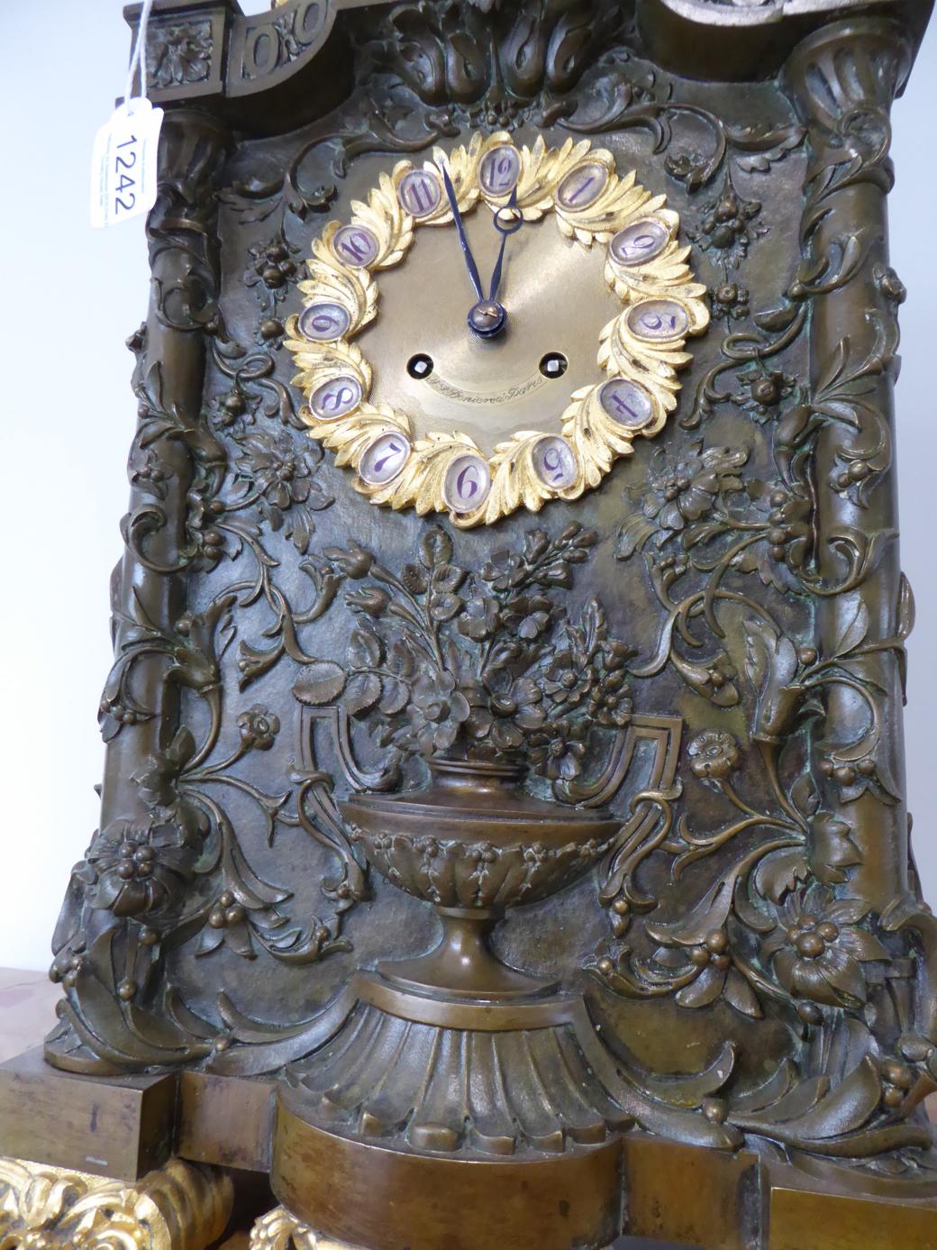 An Ormolu and Bronzed Striking Mantel Clock, signed J.F.Deniere a Paris, 2nd quarter 19th century, - Image 3 of 10