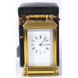 A Brass Striking and Repeating Carriage Clock, retailed by Loveday, Wakefield, circa 1890,