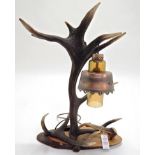 Antler Furniture: A Red Deer Antler Mounted Table Lamp, a large table lamp constructed with antlers,