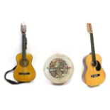 Hohner MW300 Acoustic Guitar no.9690051, together with half size child's guitar and a Waltons