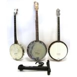 Banjo 11'' head with resonator 'Collegiate Product Of H.C. Schultz Inc. Detroit' (in soft case),