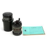 Curta Type II Calculator no.541636, with grey barrel, in plastic container with