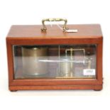 Short & Mason Barograph with single piece vacuum section, in mahogany case with hinged lid Mechanism