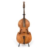 Double Bass overall length of back 44 1/4'', upper bout 19 3/4'', middle 14 1/4'' lower 25 1/2'',