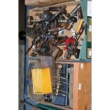 Various Woodworking Tools including a collection of hand drills, braces and various drill bits