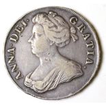 Anne (1702-1714), Crown, 1706, pre-Union, draped bust left, rev. crowned cruciform shields, roses