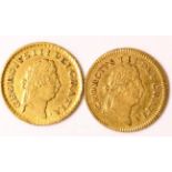 George III (1760-1820), Third Guineas (2), 1800, first laur. head right, (S.3738); 1801, rev. with