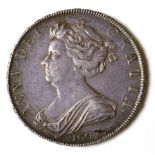 Anne (1702-1714), Halfcrown, 1703, Pre-Union, draped bust left, VIGO below, rev. crowned cruciform